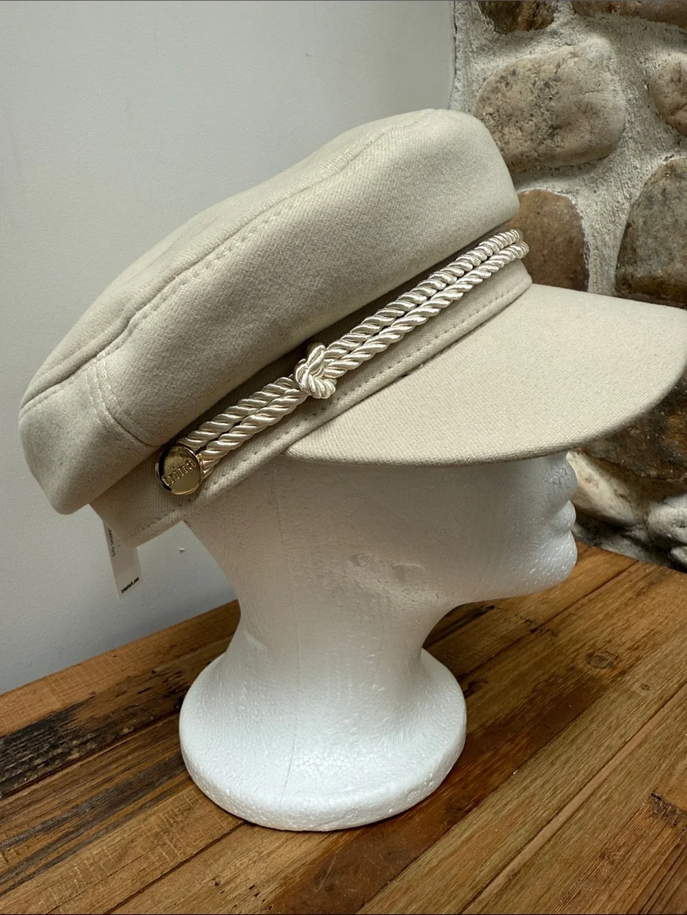 NWT Trina Turk Rope-Trim Baker Boy Cap